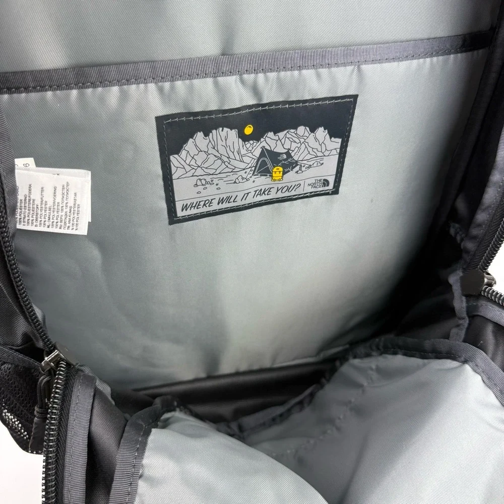 The North‎ Face Connector Backpack Bush Logo Black Canvas Used Once